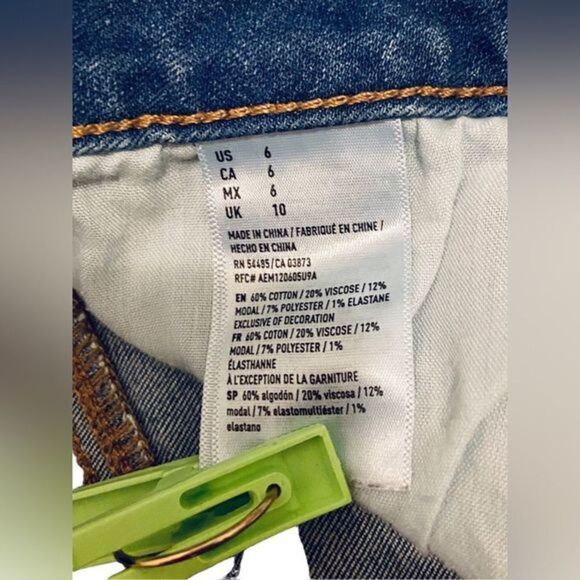 Women’s American Eagle hi-rise shortie AOE‎ super stretch Jean shorts Sz 6 - Picture 9 of 13